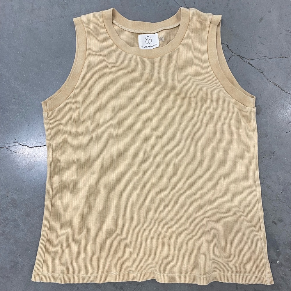 OlderBrother tank top kelp dyed waffle